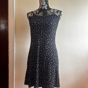 See You Monday Black Floral Mini Slip Dress